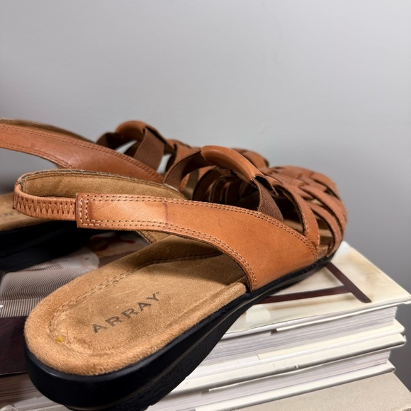 Array Women’s Size 8.5 Tan Woven Leather Sandals - Picture 6 of 13